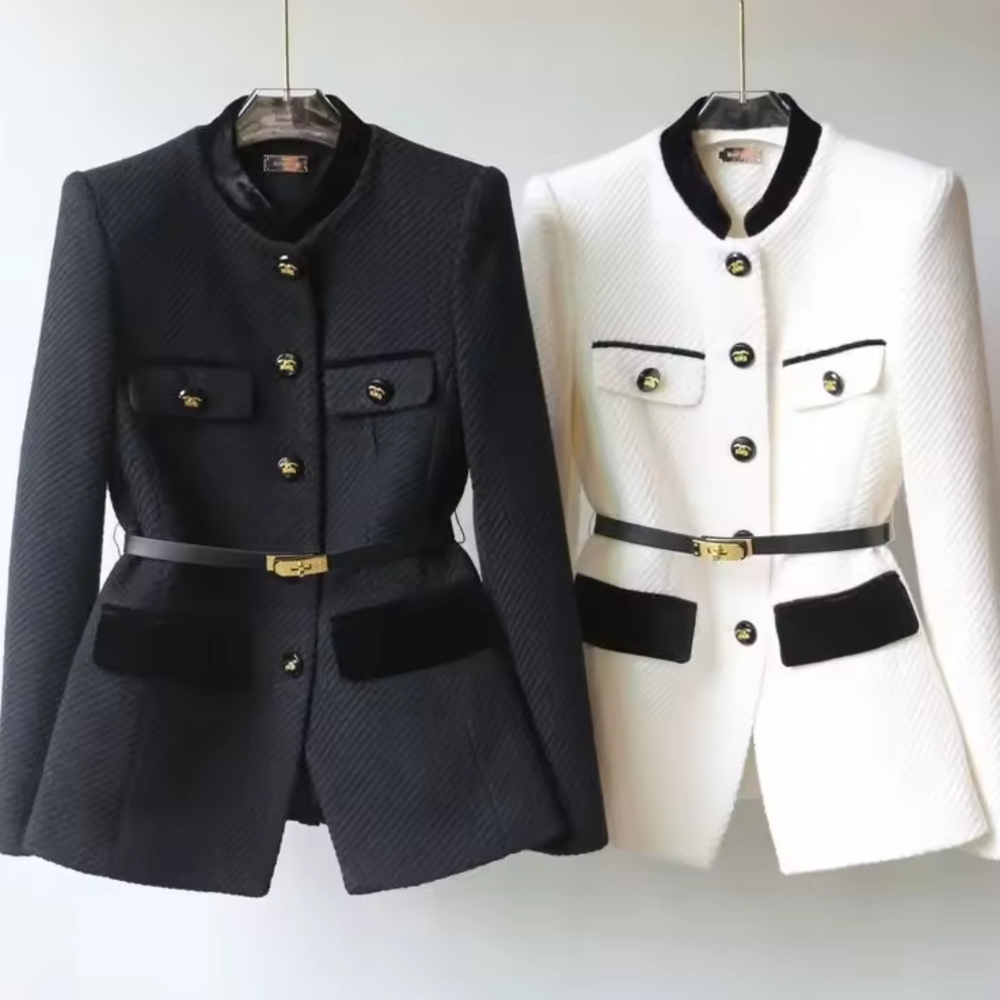 Women Blazer Coat New 2025 Autumn Long Sleeve Casual Single-breasted Elegant - Picture 3 of 5